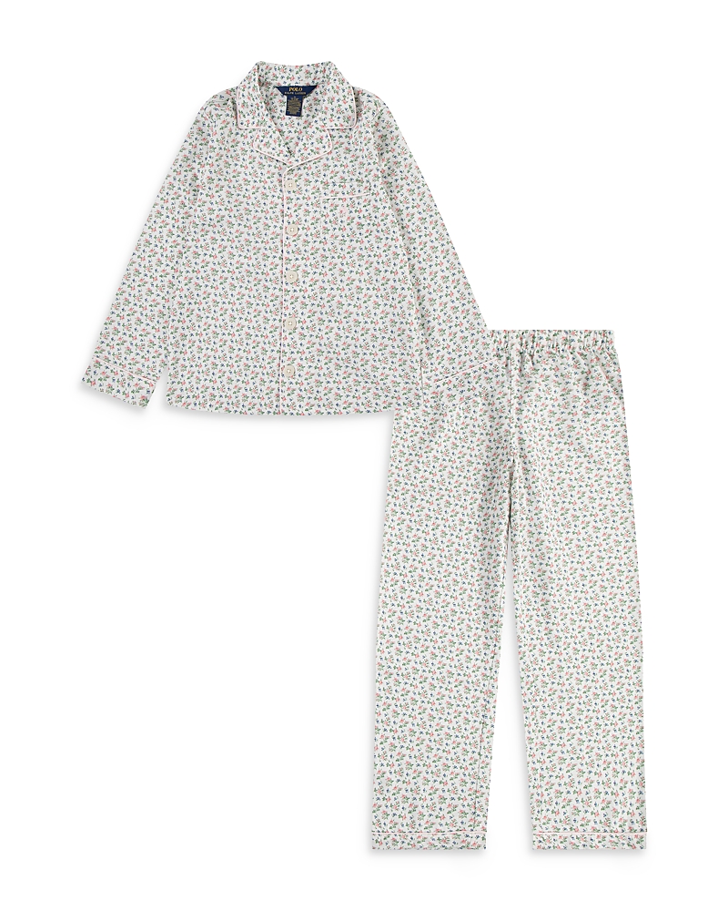 Polo Ralph Lauren Girls' Woven Long Sleeve Pajama Set - Big Kid In Cloud Dancer
