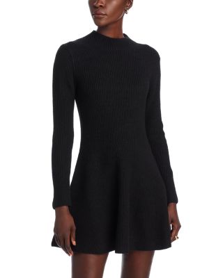 AQUA - Mock Neck Knit Long Sleeve Dress - Exclusive