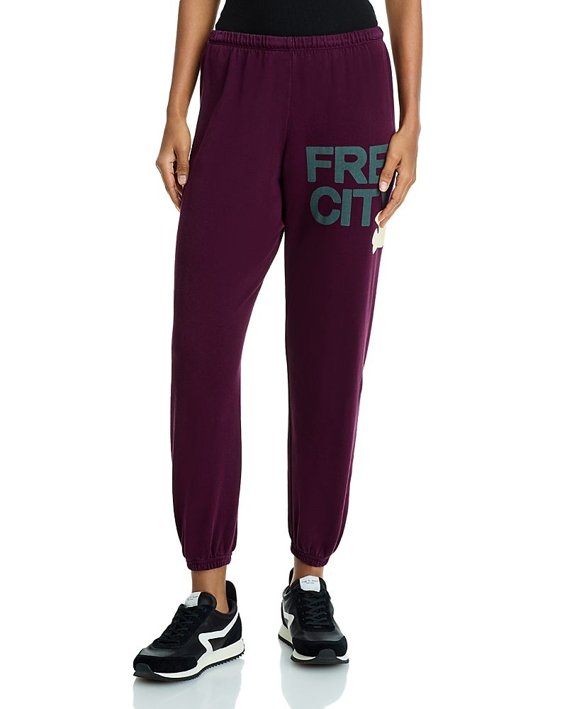 Freecity Free City Cotton Logo Sweatpants in Eggplant