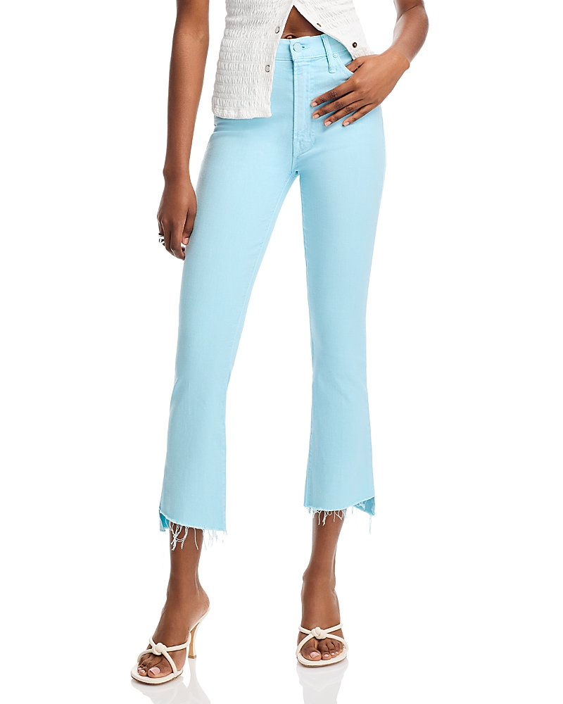 Mother The Insider Cropped Step Fray Jeans In Chalk It Up