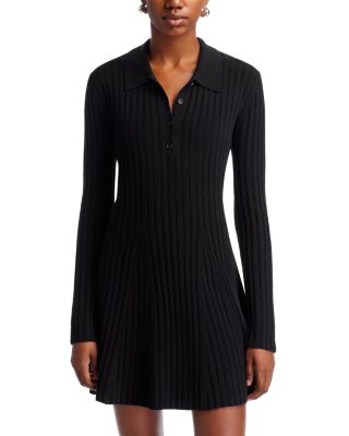 FRENCH CONNECTION - Vhari Ribbed Button Up Mini Dress