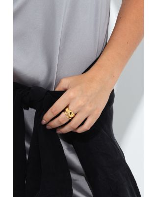 Jean Sculptural Rings in 14K Gold Vermeil Sterling Silver, Set of 2  