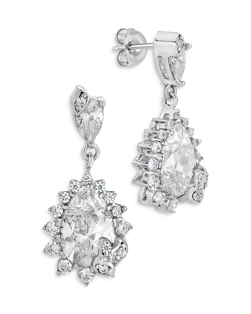 Sterling Forever Sienna Cubic Zirconia Statement Stud Earrings In Metallic