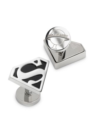 Superman Black Onyx Stainless Steel Cufflinks