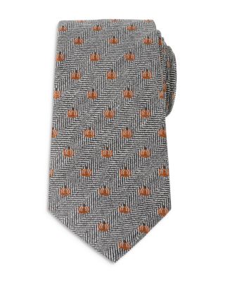 Holiday Pumpkin Herringbone Silk Tie