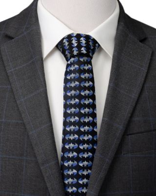 Batman Blue Blocked Silk Tie