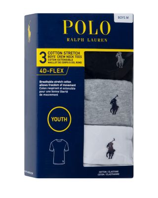 Boys' Cotton Stretch Crewneck Tees, Pack of 3 - Big Kid