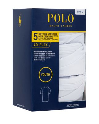 Boys' Crewneck Undershirts, 5 Pack - Big Kid