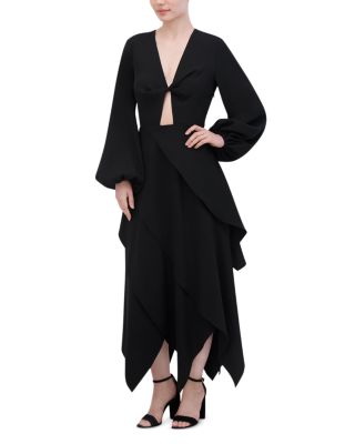 asymmetrical flounce dress Asymmetric Flounce Midi Dress