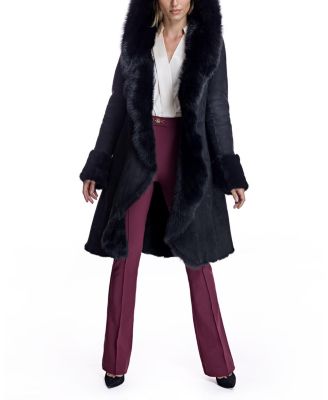 Hooded Shearling Coat