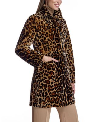 Animal Print Shearling Coat