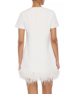 Marullo Bow Embellished Feather Mini Dress