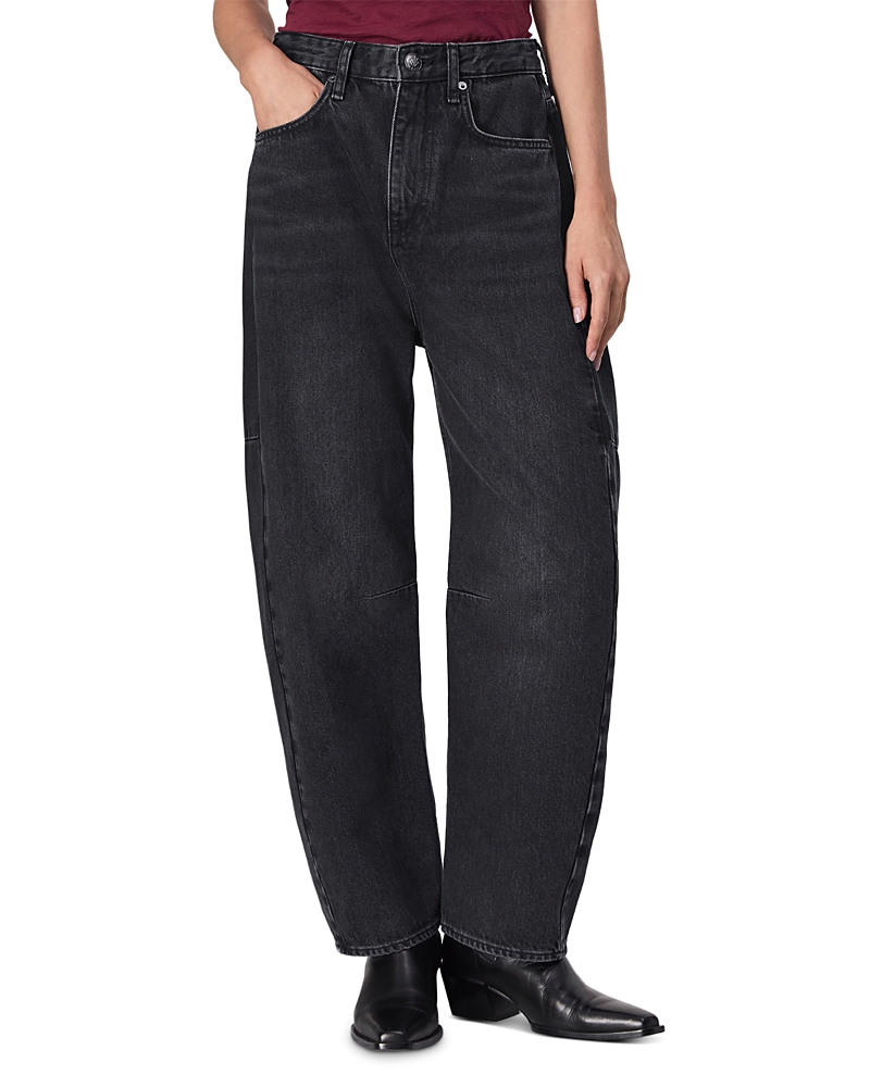 Rag & Bone Charlie High-rise Barrel Jeans In Black Stone