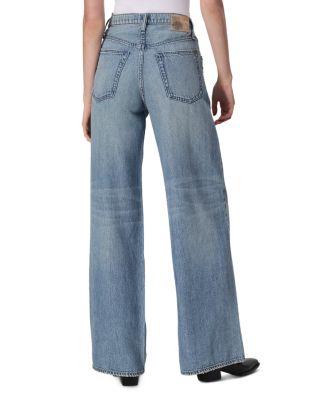 Featherweight Sofie Embellished High Rise Wide Leg Jeans in Mali With Jewel