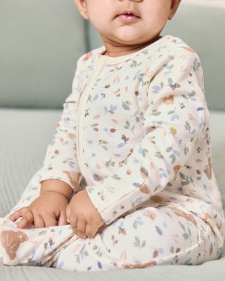 Unisex Bear Print Two Way Zip Up Sleepsuit - Baby