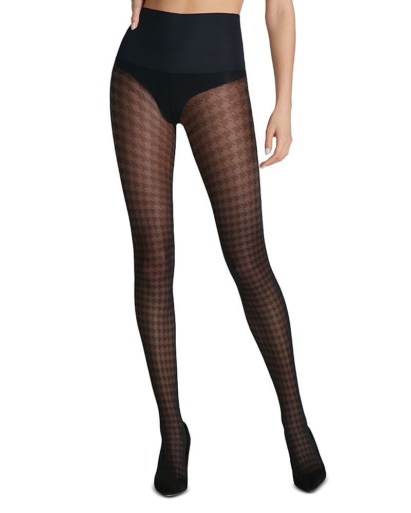 Commando Houndstooth Sheer Tights In Black