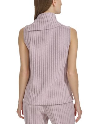 Heather Rib Funnel Neck Vest