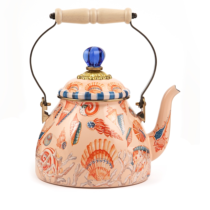 Mackenzie-Childs Coastal Shells 2 Quart Tea Kettle