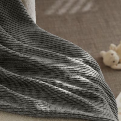 Ribbed Knit Cotton Baby Blanket
