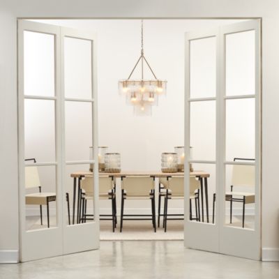 Perignon Three Tier Melted Glass and Iron Chandelier