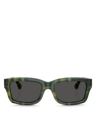 Shield Hinge Rectangle Sunglasses, 55mm