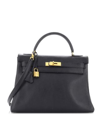 Pre-Owned HERMÈS - Kelly 32 Handbag Black Ardennes with Gold Hardware