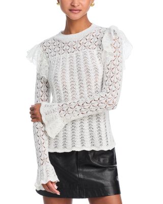 AQUA - Pointelle Knit Top - Exclusive