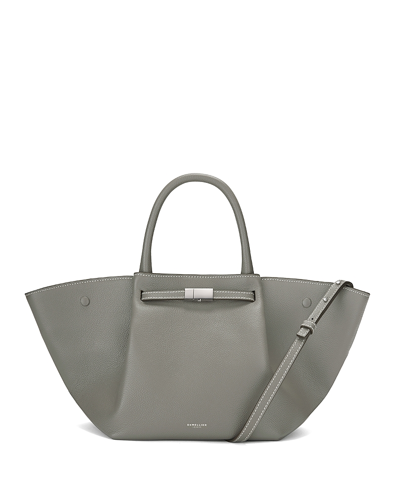 Demellier London Midi New York Tote In Stone/gold
