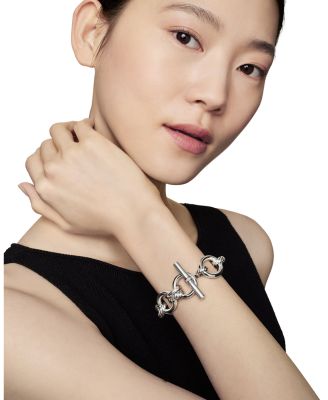 David Yurman Sterling Silver DY Mercer Diamond Link Bracelet