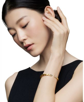 Cable Edge&reg; Bracelet in 18K Yellow Gold with Diamonds, 5.5mm