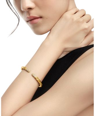 Cable Edge&reg; Bracelet in 18K Yellow Gold with Diamonds, 5.5mm
