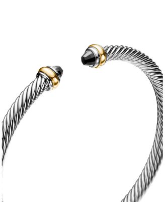 Classic Cable Bracelet in Sterling Silver with 18K Yellow Gold, 4mm