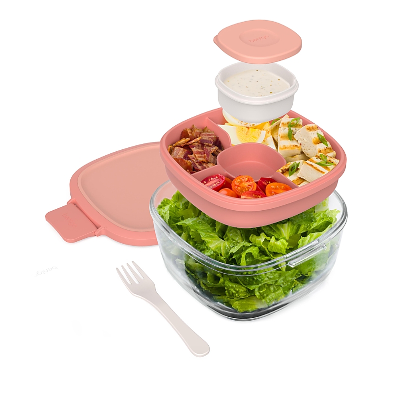Bentgo Glass Leak Proof Salad Container In Coral Wash
