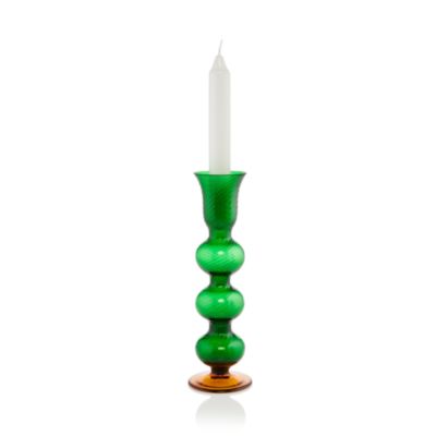 Green Bubble Murano Glass Candle Stick