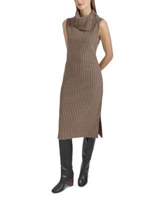 Sleeveless Rib Knit Sweater Dress