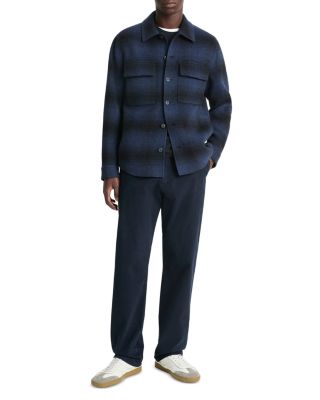 Wool & Nylon Splittable Plaid Shirt Jacket