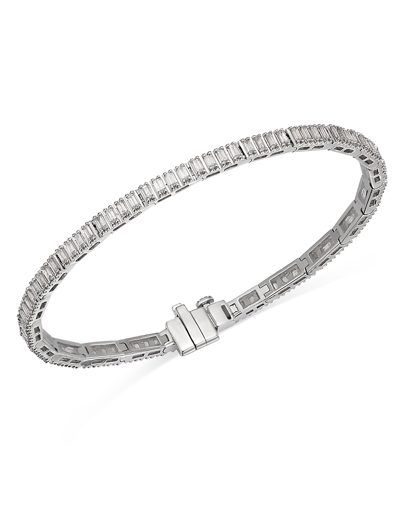 Bloomingdale's Fine Collection Diamond Baguette Tennis Bracelet in 14K White Gold, 1.5 tcw