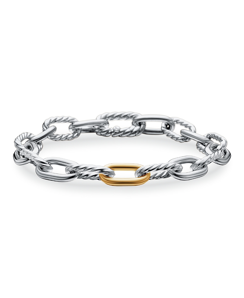 Dy Madison Chain Bracelet in Sterling Silver with 18K Yellow Gold, 8.5mm