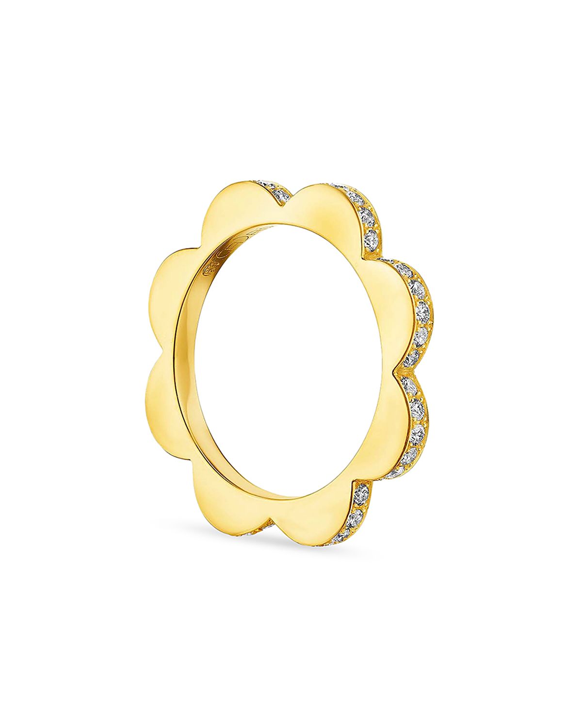 Cadar 18K Yellow Gold Triplet Wide Stacking Ring with Diamonds, 0.4 tcw