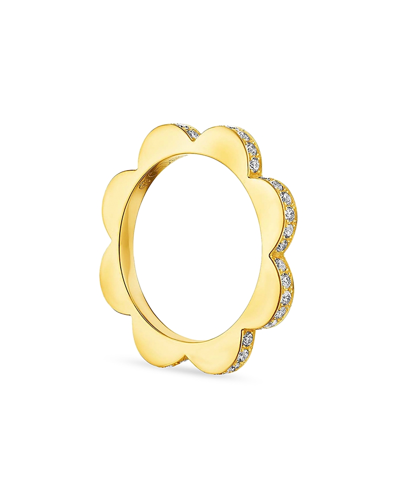 Cadar 18K Yellow Gold Triplet Wide Stacking Ring with Diamonds, 0.4 tcw