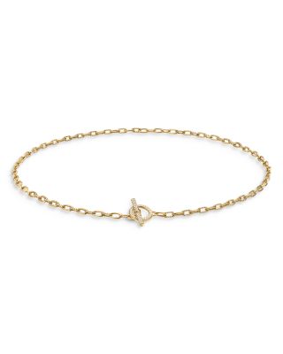 DY Madison&reg; Pav&eacute; Diamond Toggle Chain Necklace in 18K Yellow Gold, 3mm