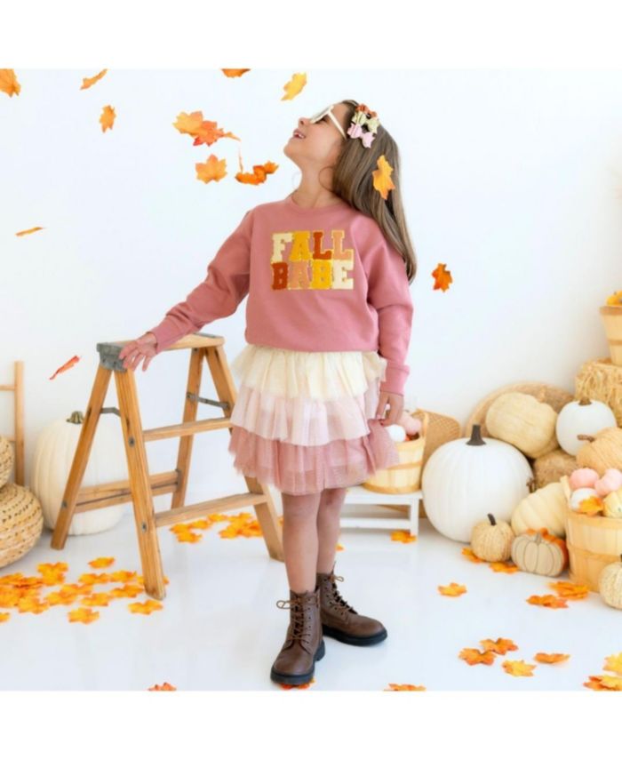 Girls' Fall Babe Patch Sweatshirt - Little Kid, Big Kid