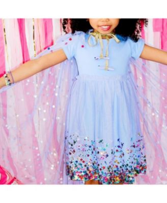 Girls' Lavender Confetti Short Sleeve Tutu Dress - Little Kid, Big Kid