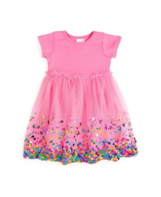 Sweet Wink - Girls' Raspberry Confetti Short Sleeve Tutu Dress - Little Kid, Big Kid