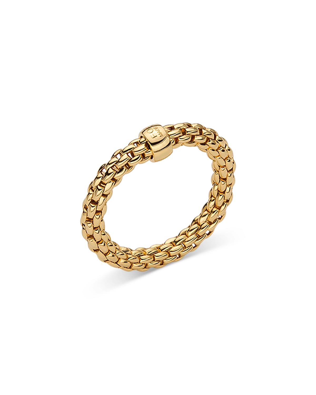 18K Yellow Gold Prima Rondelle Woven Link Flex Ring