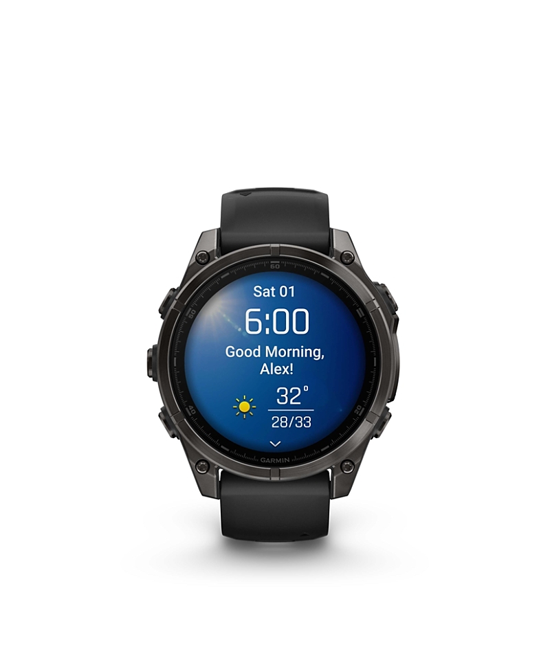 Garmin Fenix 8 47mm, Amoled, Saphire, Carbon Gray Titanium Black, Black/Pebble Gray Band Fitness Tracker