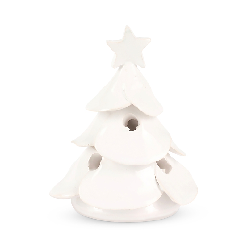 Vietri Foresta Mini Scalloped Tree Christmas Decor In White