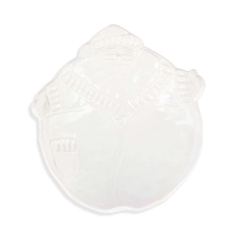 Vietri Pietra Natale Figural Santa Medium Bowl In White