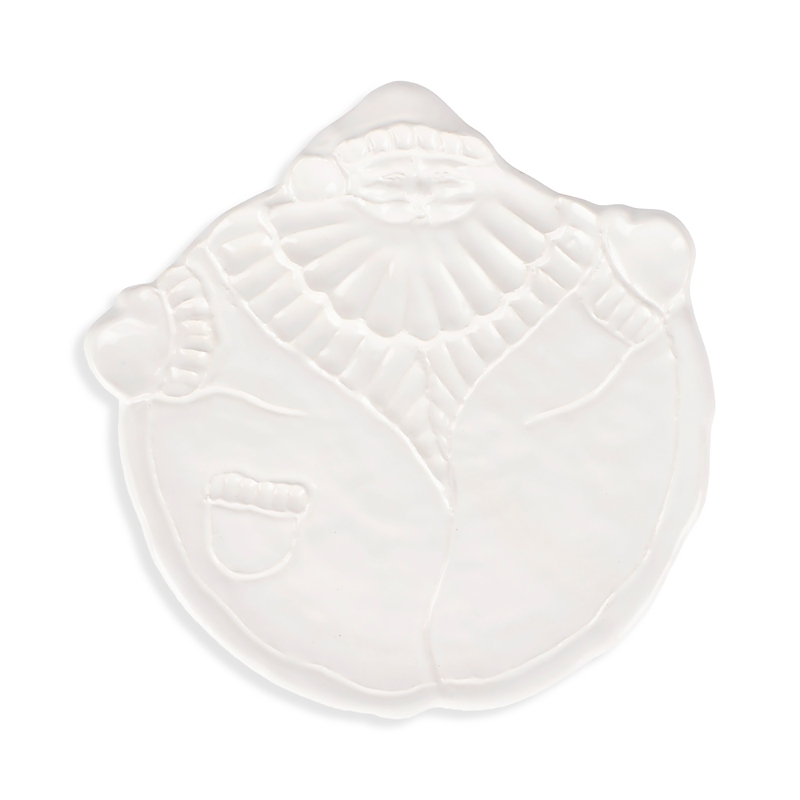 Vietri Pietra Natale Figural Santa Salad Plate In White
