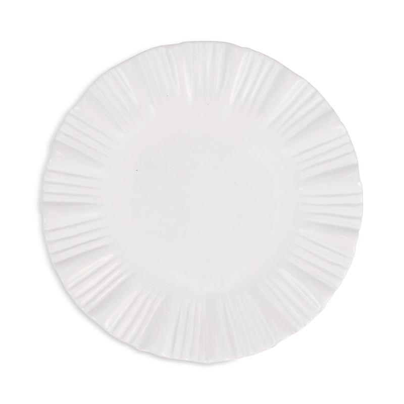 Vietri Bari White European Dinner Plate In White